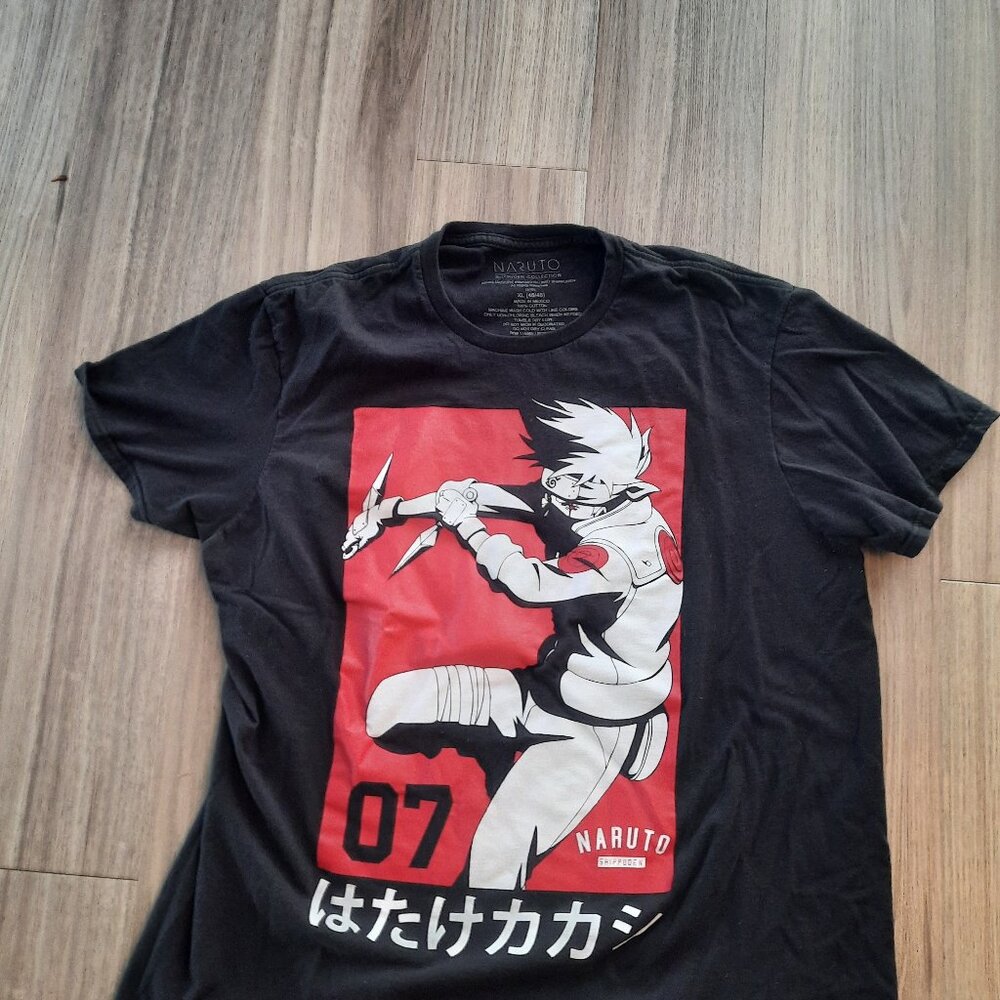 Naruto 07 Black T Shirt; Size XL-Free Shipping